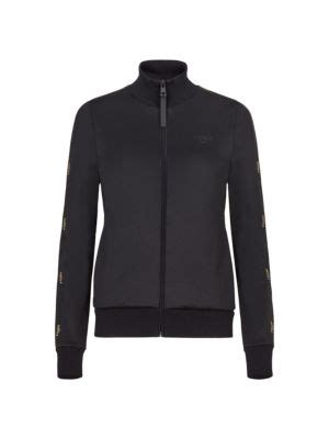 Fendi Felpa Logo Zip Track Jacket on SALE 